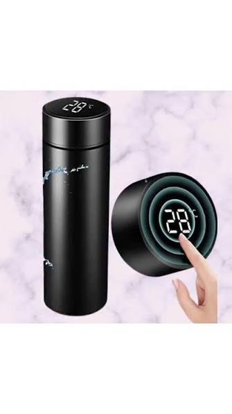 TERMO DE VIAJE, TAZA DE CAFÉ INTELIGENTE, BOTELLA DE AGUA DE ACERO INOXIDABLE INTERACTIVA TÁCTIL DE 500 ML CON PANTALLA